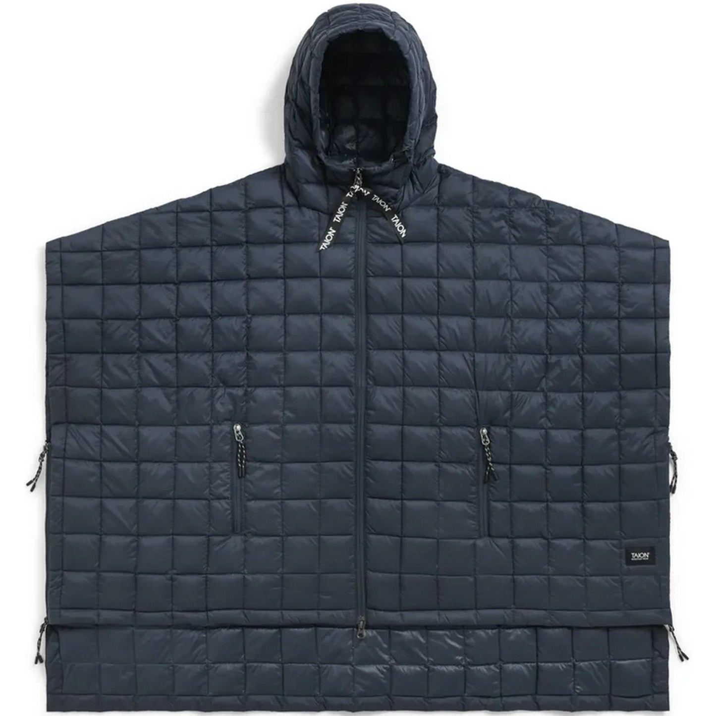 Taion Unisex Jackets - Mountain Open Front Down Poncho - Blue