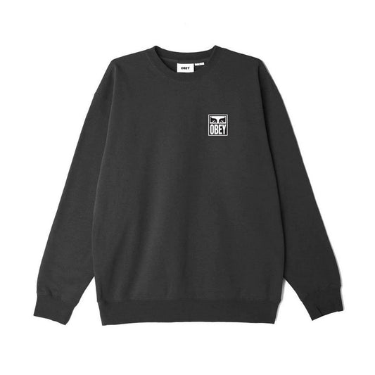 Obey Herren-Kapuzenpullover – Obey Eyes Icon Crew Premium Fleece – Schwarz