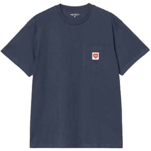 Carhartt Wip Herren T-Shirt – S/S Pocket Heart T-Shirt Bio-Baumwolle – Blau