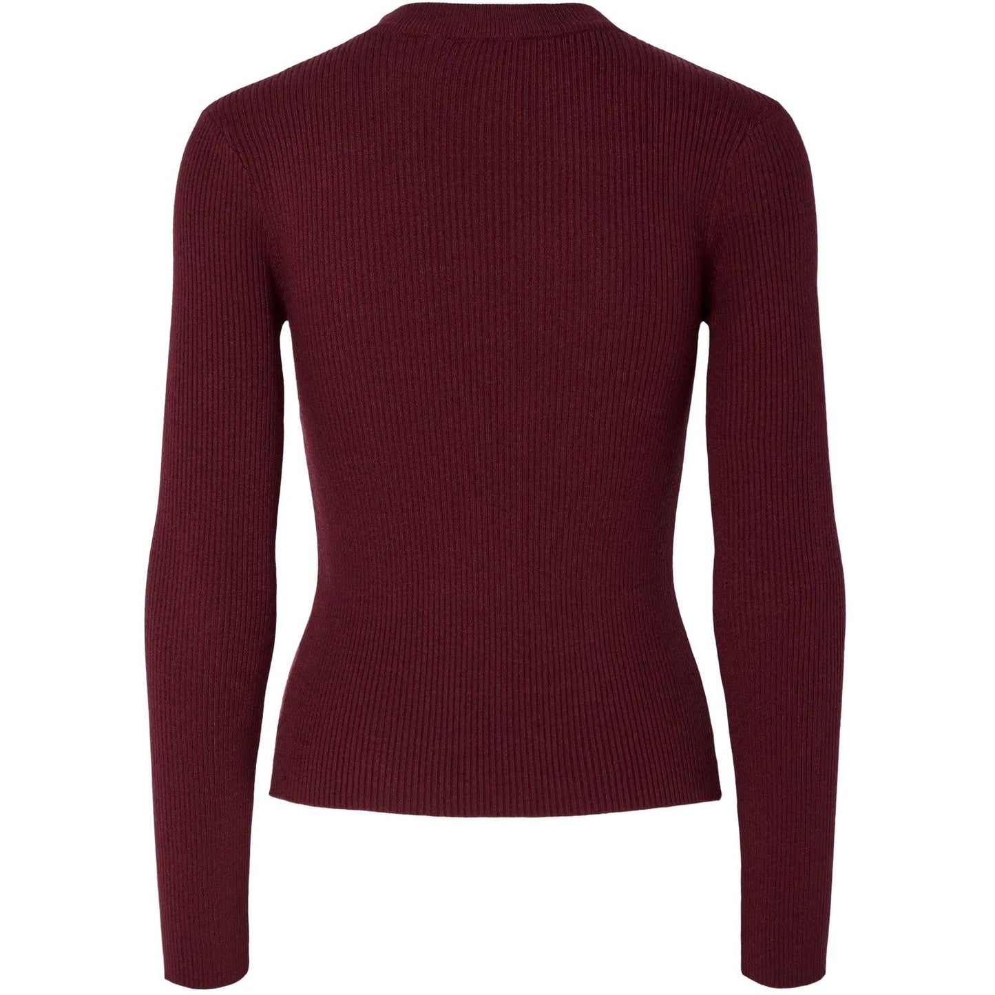 Maglie Donna Pieces - Pcmira New Ls O-Neck Knit Noos Bc - Bordeaux