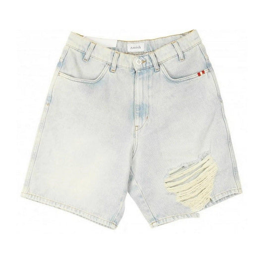 Bermudas para hombre Amish - Bernie Amish Dirty Bleach W/B Bermudas - Azul