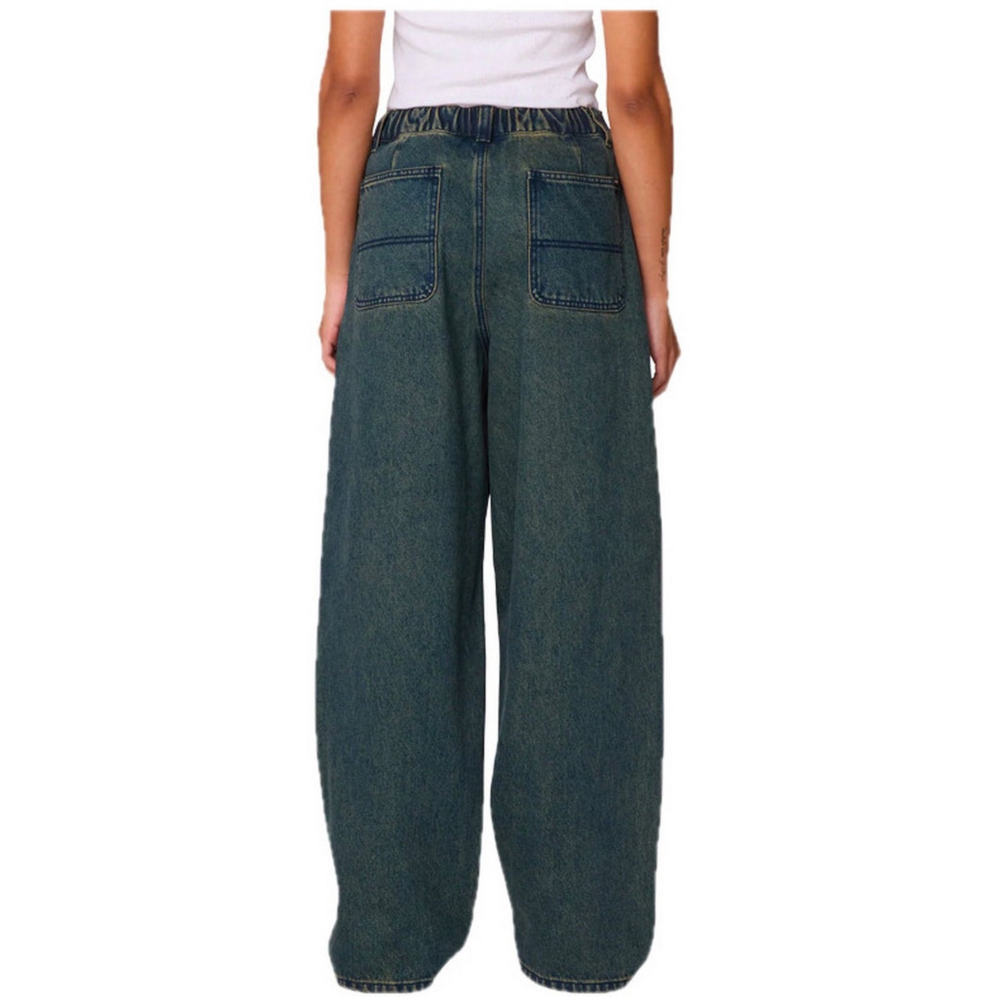 Pantaloni Uomo Obey - Leah Iii Baggy Double Knee Denim - Giallo