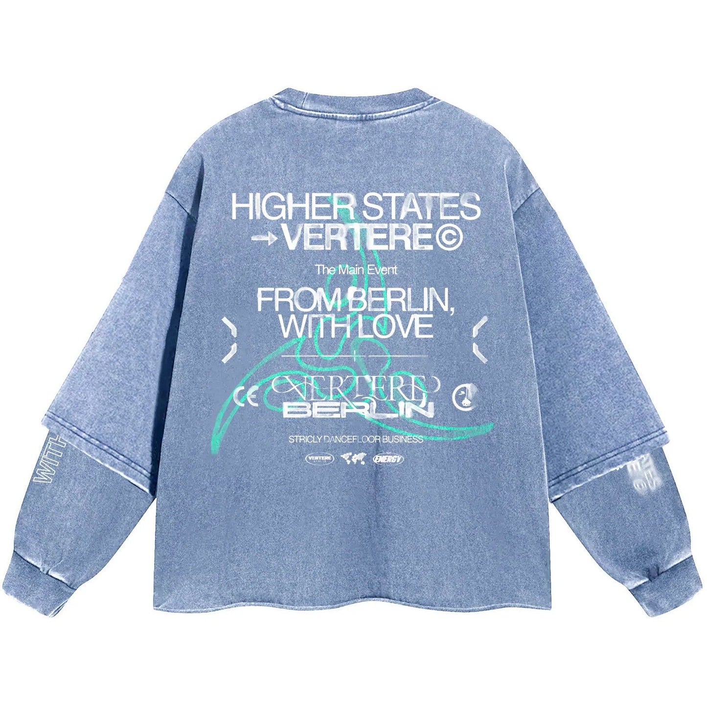 Men's long sleeve shirts Vertere Berlin - Higher States Two Sleeve Sweater - Grey