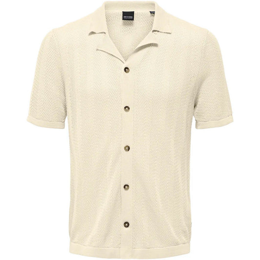 Cardigan Uomo Only & Sons - Onsdiego Reg 12 Ss Resort Shirt Knit - Bianco