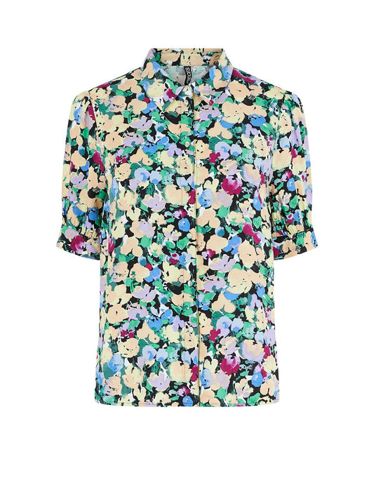 Pieces Damen-Hemden – Pcviggi 2/4 Shirt Bc – Mehrfarbig