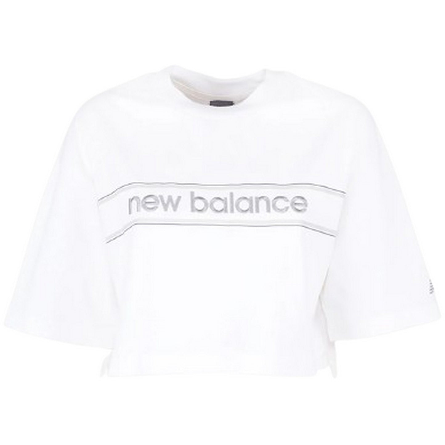 New Balance Unisex T-Shirt – Athletics Linear Logo T-Shirt – Weiß