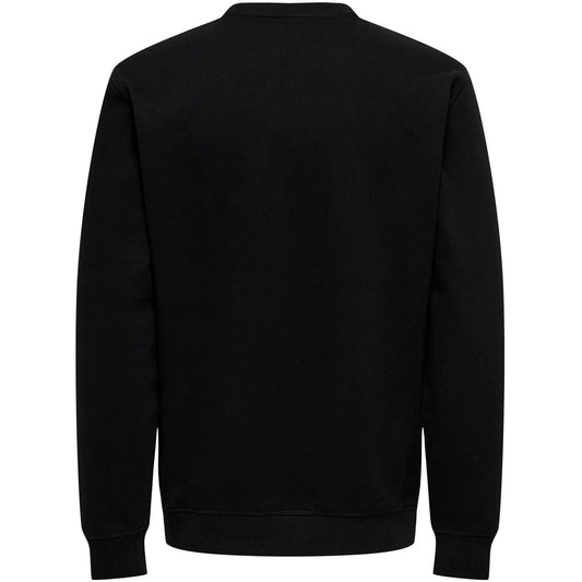 Only & Sons Herren-Kapuzenpullover – Onsdavid Reg Crew Sweat – Schwarz
