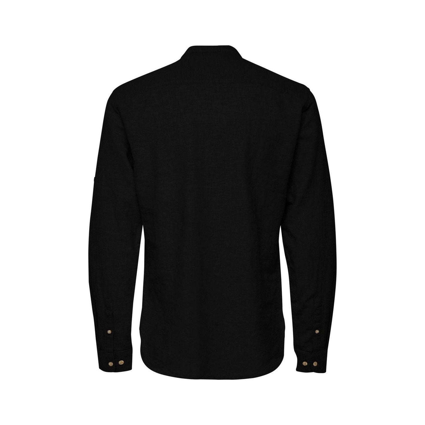 Camicie casual Uomo Only & Sons - Onscaiden Ls Half Placket Linen Shirt - Nero