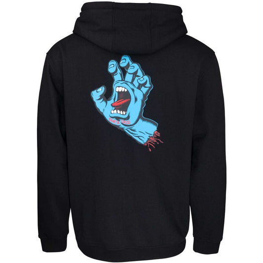 Sudaderas con capucha para hombre Santa Cruz - Capucha en el pecho con mano gritando - Negro
