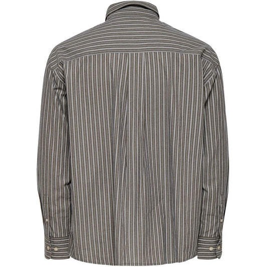 Camicie casual Uomo Only & Sons - Onsthompson Stripe Loose Shirt Noos - Marrone