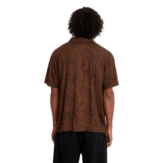 T-shirt Uomo Volcom - Utopias Print Ss - Marrone