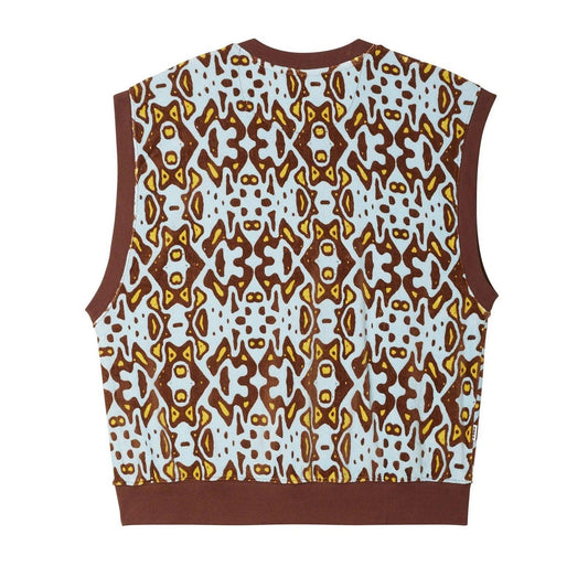 Obey Men's Vest - Odessa Velor Vest Fleece - Brown