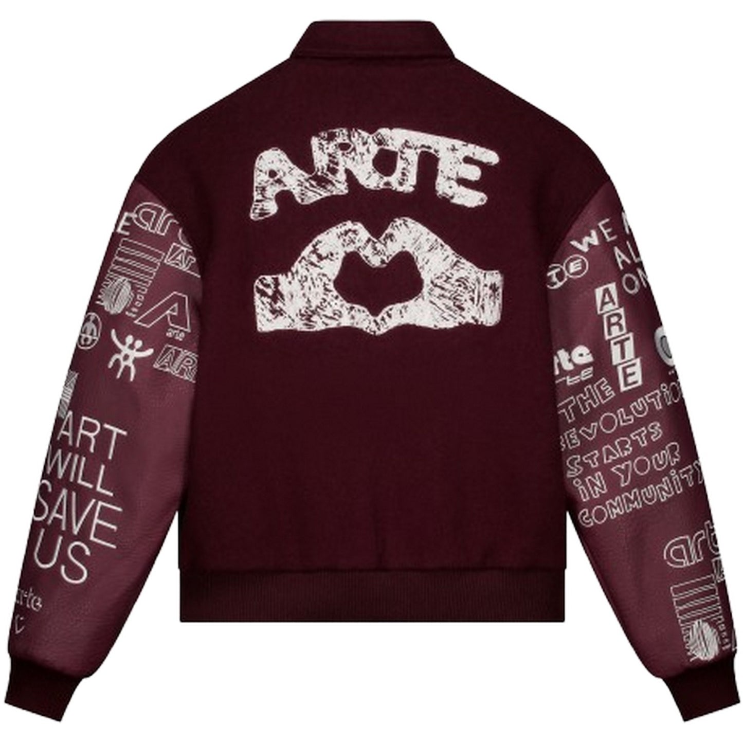 Giacche Uomo Arte Antwerp - Art Saves College Jacket - Bordeaux