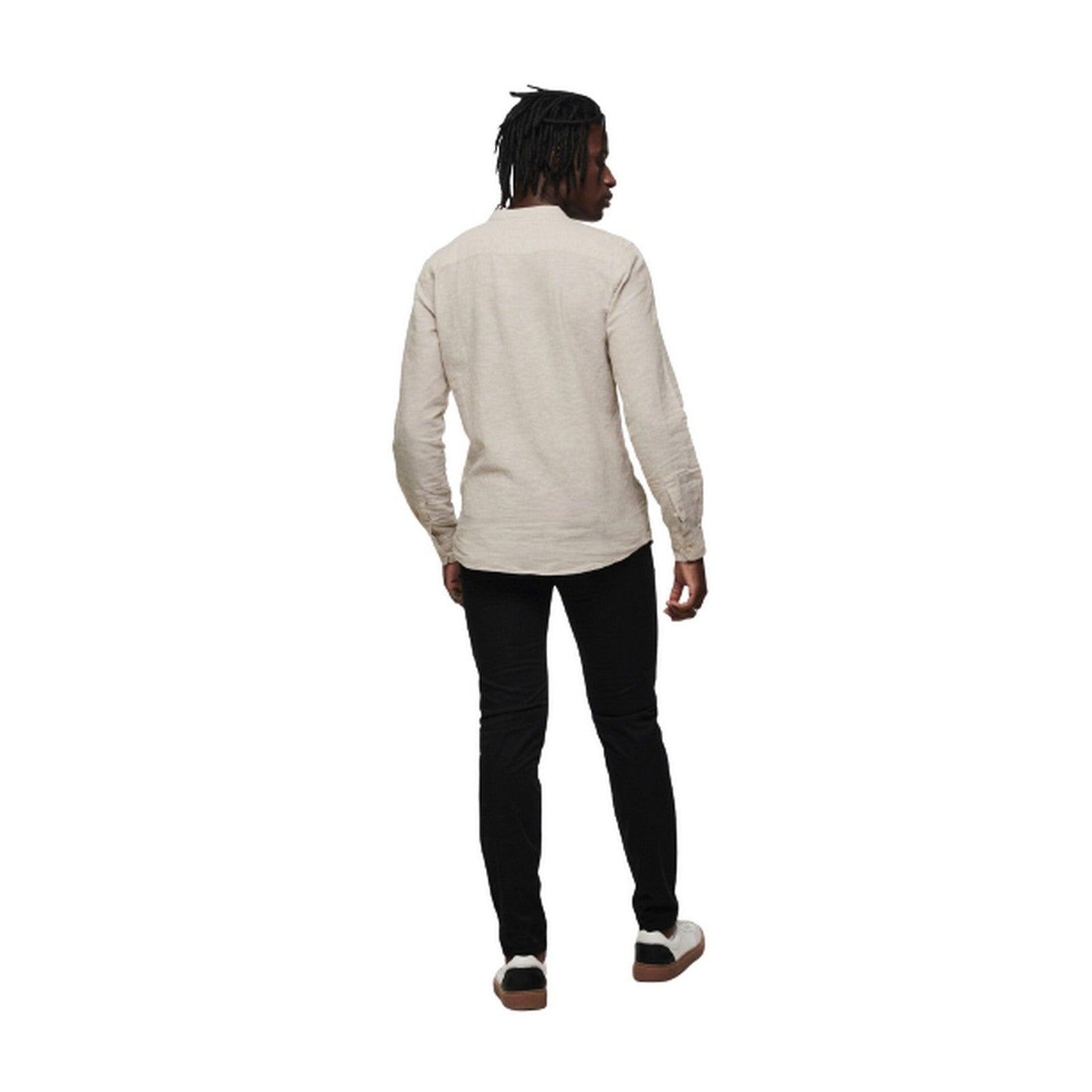 Camicie casual Uomo Only & Sons - Onscaiden Ls Solid Linen Mao Shirt Noos - Beige
