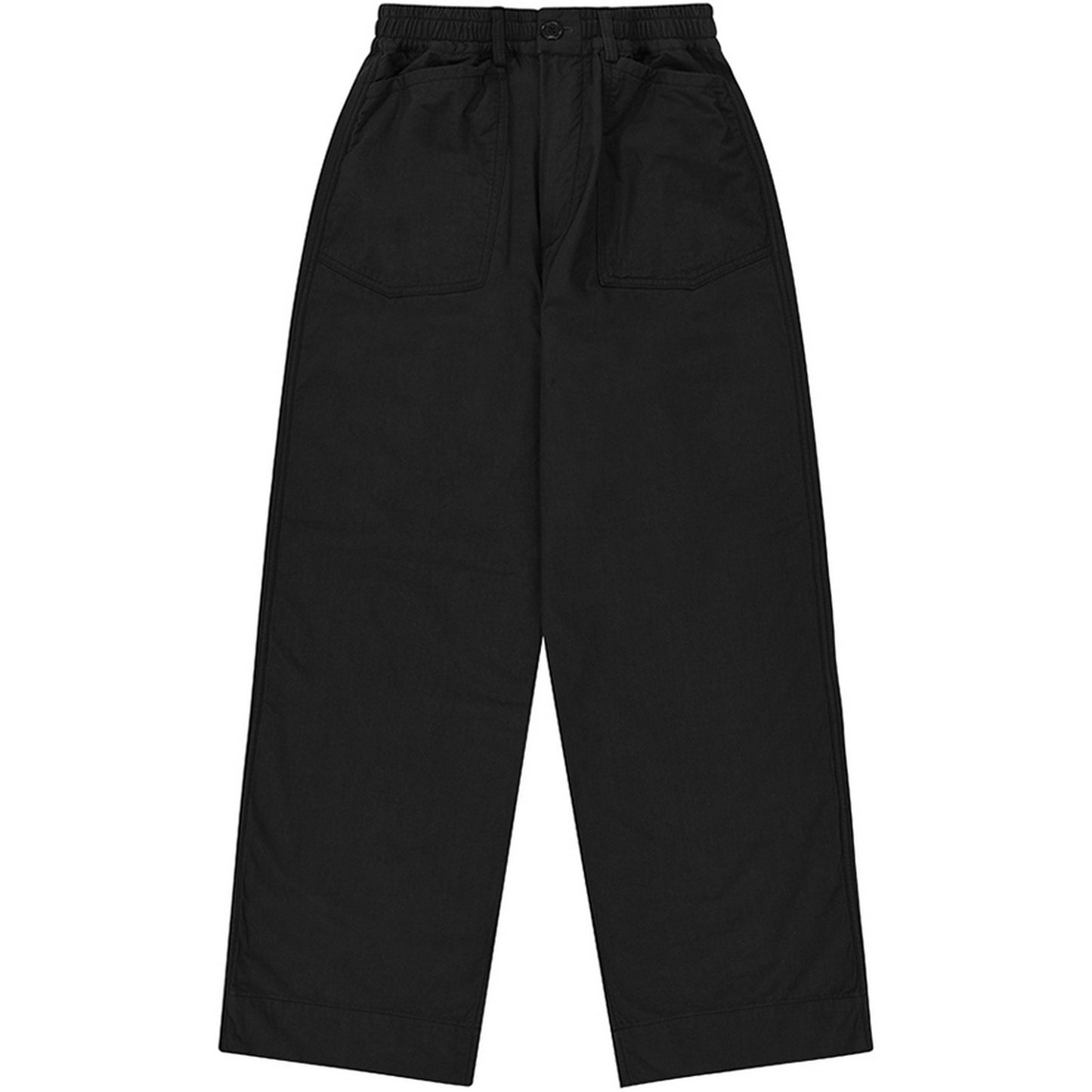 KAPPY DESIGN Unisex Pants - One Tuck Fatigue Padding Pants - Black