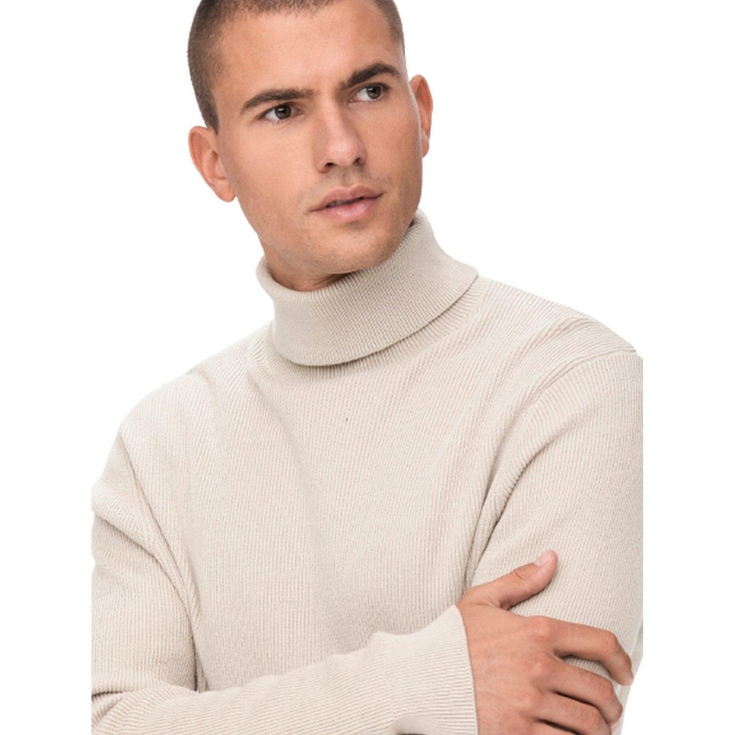 Maglioni Uomo Only & Sons - Onsphil Reg 12 Struc Roll Neck Knit Noos - Panna