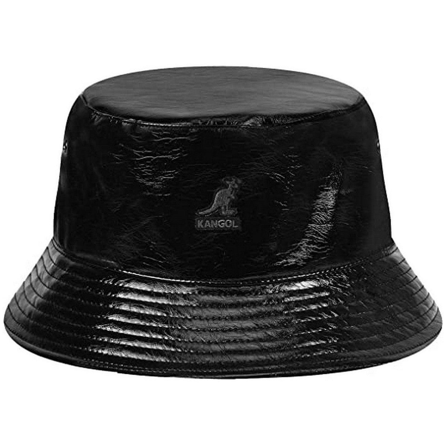 Unisex Kangol Bucket Hats – Rev Bucket aus Kunstleder – Schwarz