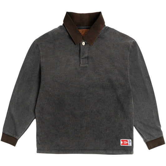 T-shirt Uomo Evisu - Heavy Washed Long Sleeves Seagull Tee - Marrone