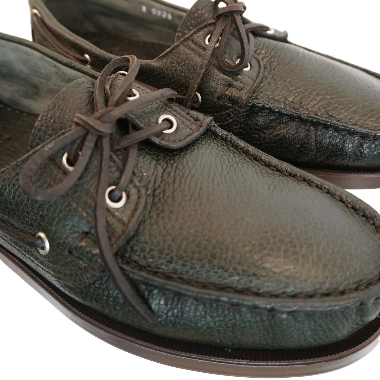 Męskie buty żeglarskie Paraboot - Barth/Marine Marron-Cerf Khaki - Zielony