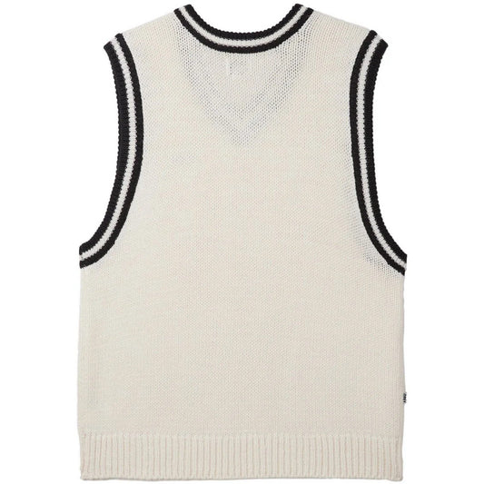 Kamizelka męska Obey - Kamizelka sweterkowa Obey Alden - kremowa