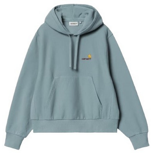 Carhartt Wip Damen Hoodies – W' HD American Script Sweat – Hellblau