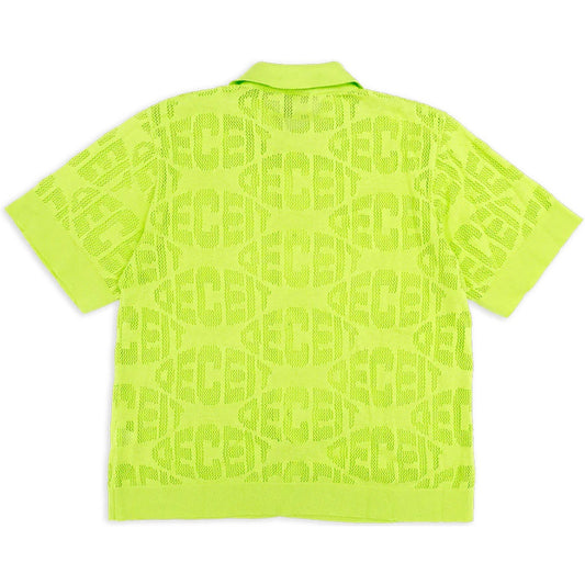 Deceit Freizeithemden für Herren – Stuck In A Loop Makramee-Hemd – Gelb