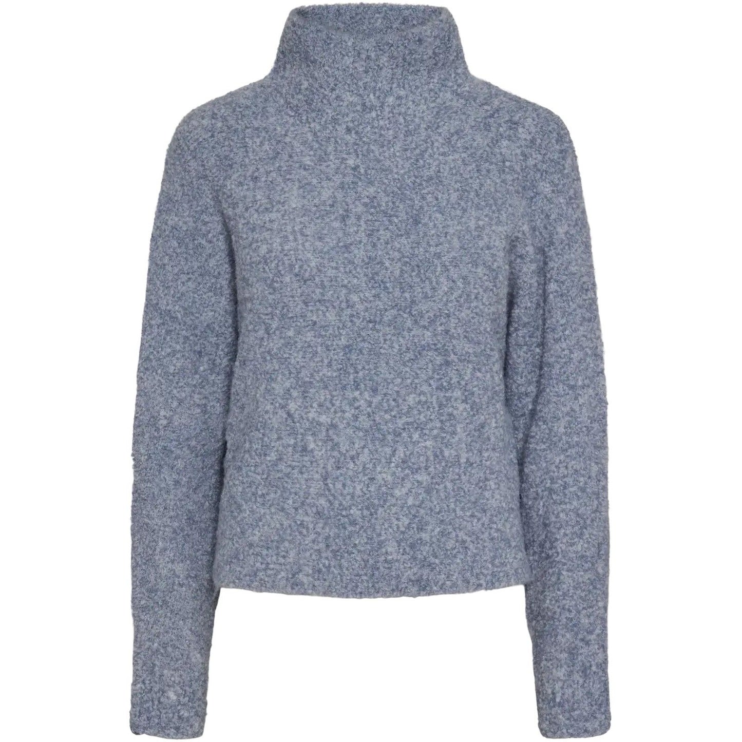 Damen-Pullover – Pcnori Ls High Neck Bat Wing Knit Bc – Hellblau