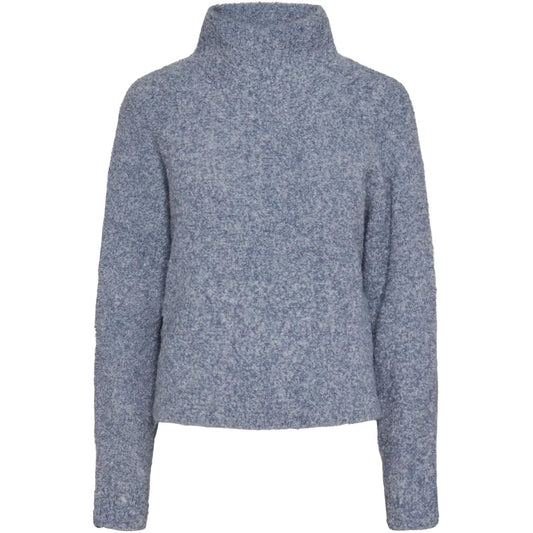 Damen-Pullover – Pcnori Ls High Neck Bat Wing Knit Bc – Hellblau