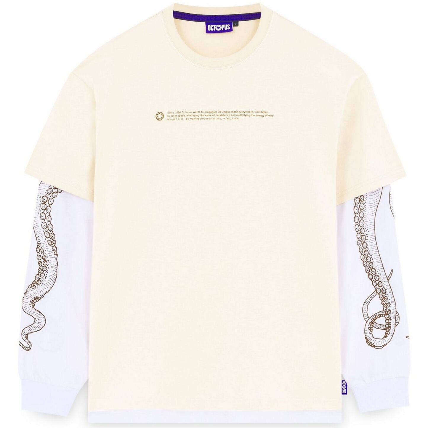 Maglie a manica lunga Uomo Octopus - Logo Double Ls Tee - Beige