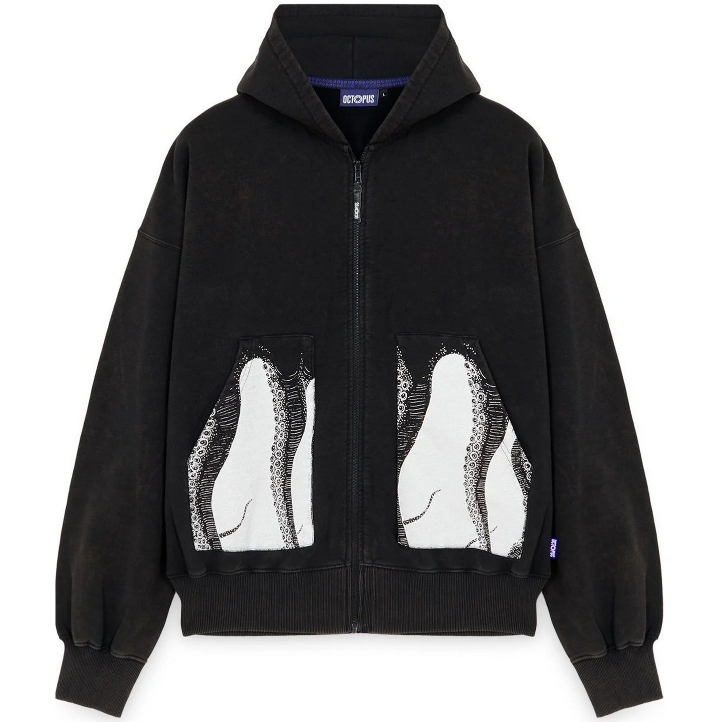 Felpe con cappuccio Uomo Octopus - Octopus Pocket Zip Hood - Nero