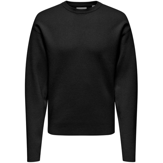 Only & Sons Chemises à manches longues pour hommes - Onscooper Rlx Ls 12 Crew Knit - Noir