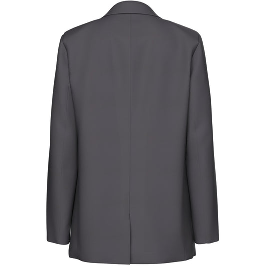 Bluse Donna Pieces - Pcbozzy Ls Loose Blazer Noos 12 A Slit - Grigio