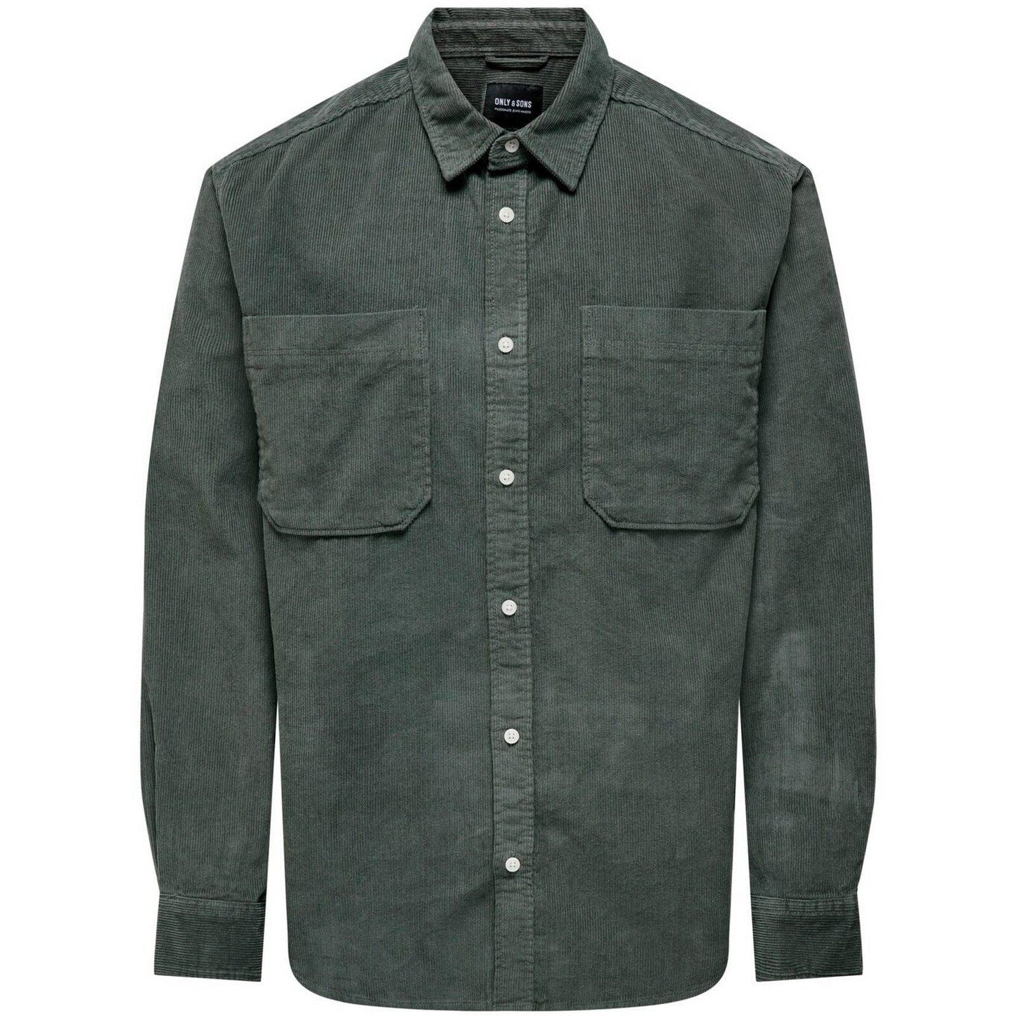 Camicie casual Uomo Only & Sons - Onsalp Rlx 2Pkt Washd Cord Ls Shirt Noos - Grigio