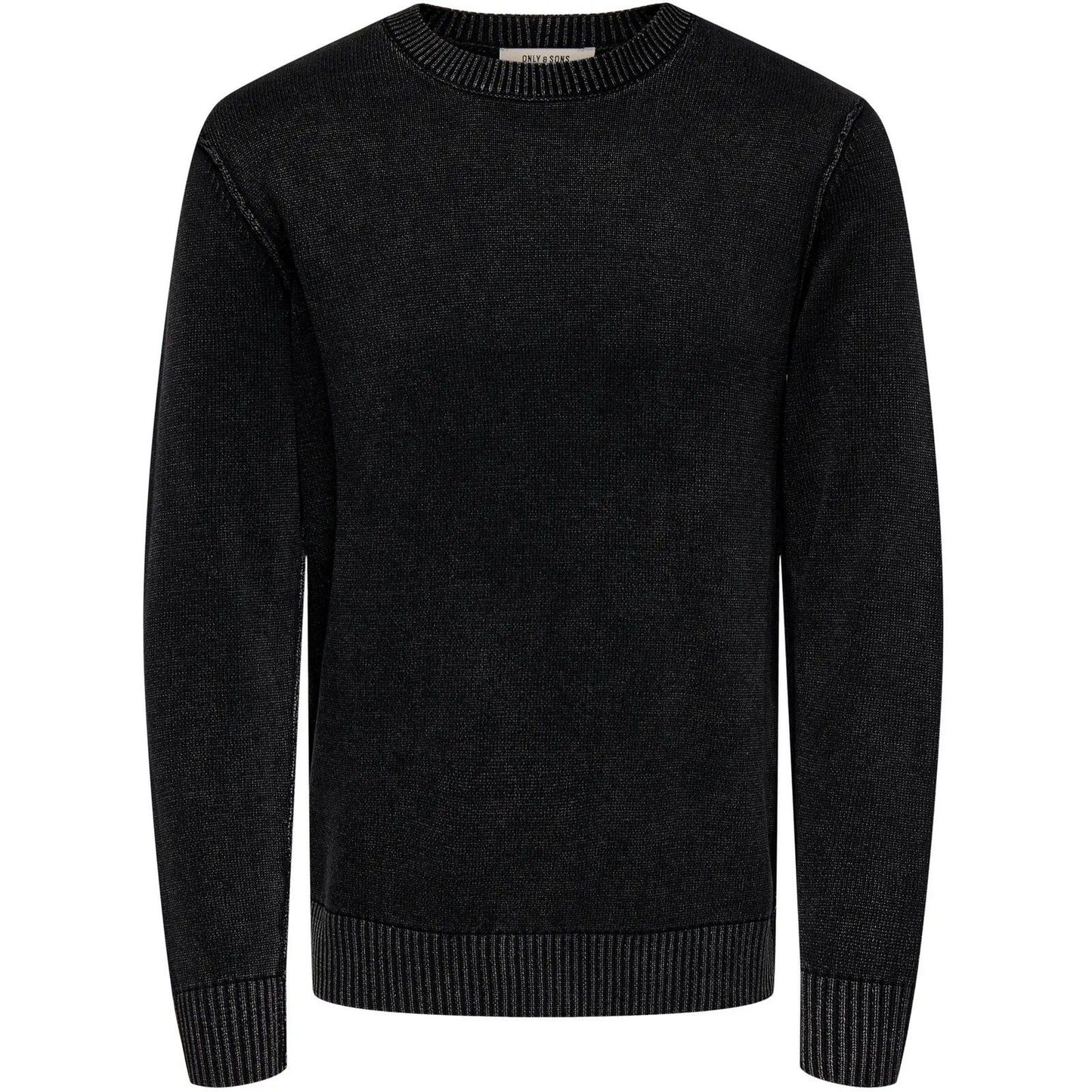 Maglie a manica lunga Uomo Only & Sons - Onsmads Reg 5 Crew Ls Washed Knit - Nero