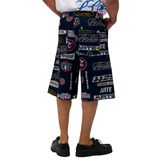 Pantaloncini Uomo Arte Antwerp - Different Prints Denim Shorts - Blu