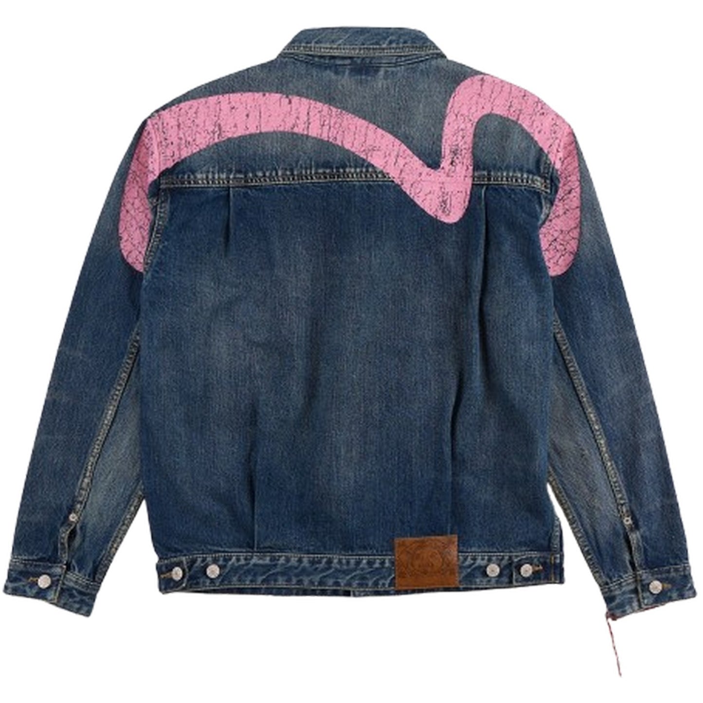 Giacche Uomo Evisu - Ej, Pink Daikoku Denim Jacket - Blu