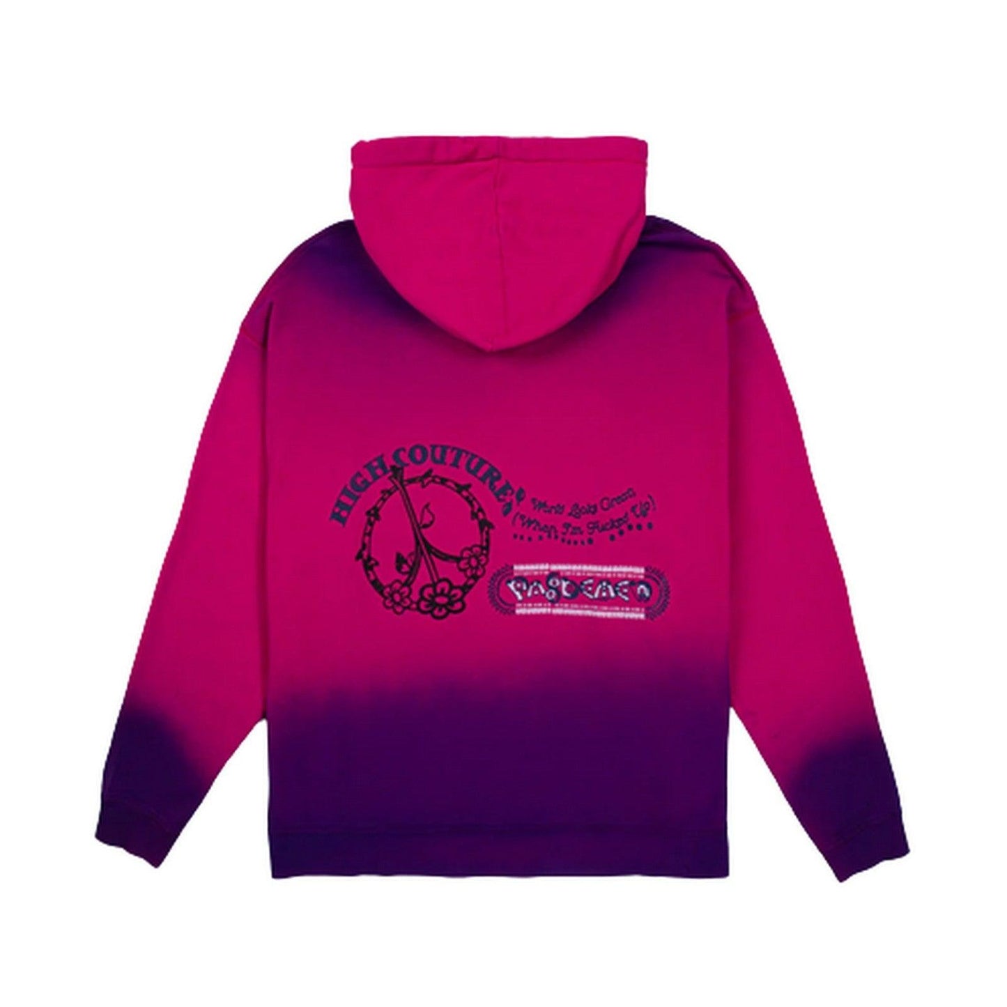 Pas De Mer Men's Hoodies - World Looks Great Hoody - Fuchsia