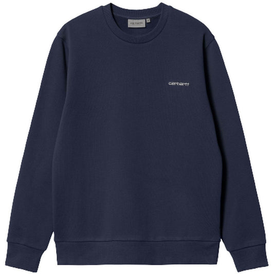 Carhartt Wip Sweats à capuche pour hommes - Sweat à broderie Script - Bleu