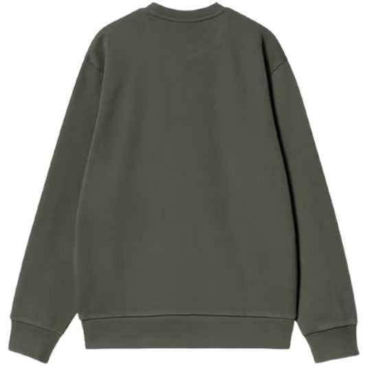 Carhartt Wip Herren-Kapuzenpullover – Sweatshirt mit Script-Stickerei – Grün