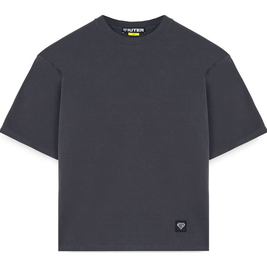 Iuter T-shirt Homme - Label Ribbed Tee - Gris