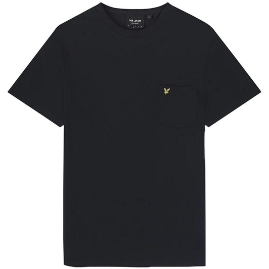 T-shirt męski Lyle & Scott – Zwykły T-shirt z kieszonką Pique – Niebieski