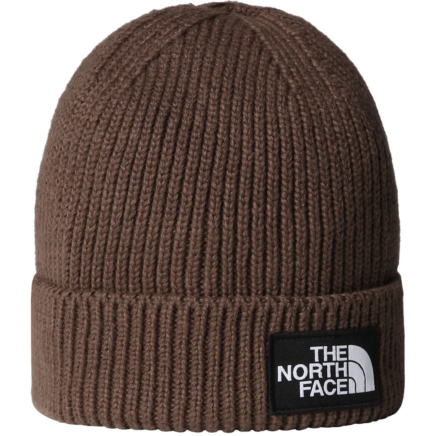 The North Face Unisex Knitted Beanies - Tnf Logo Box Cuffed Beanie - Brown