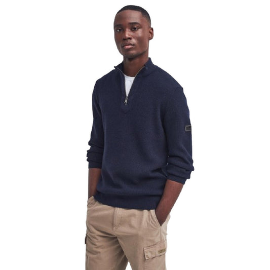 Barbour International Herrenpullover – Crawley Funnel Neck Jumper – Blau