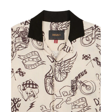 Camicie casual Uomo Deus Ex Machina - Doodle Ss Shirt - Avorio