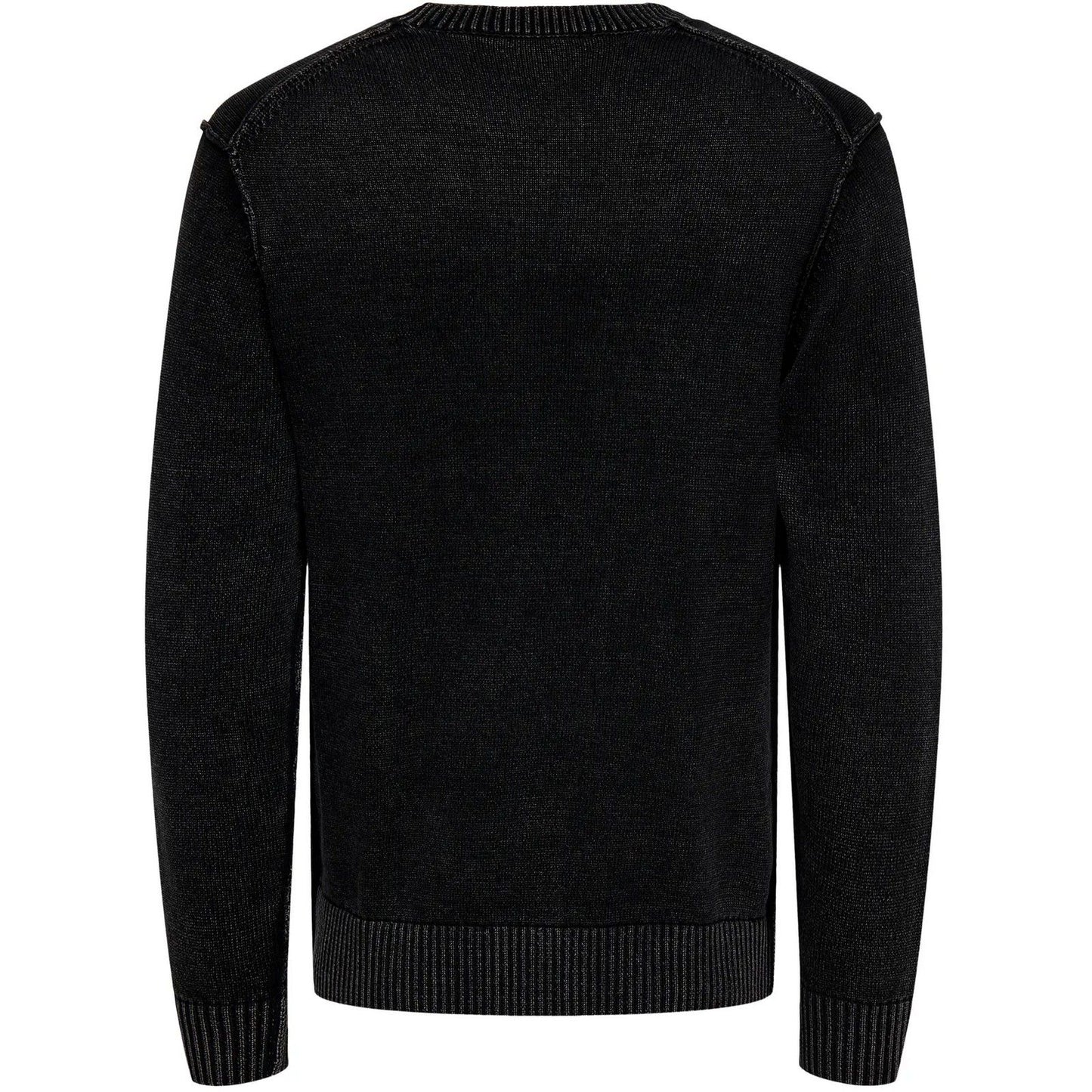 Maglie a manica lunga Uomo Only & Sons - Onsmads Reg 5 Crew Ls Washed Knit - Nero