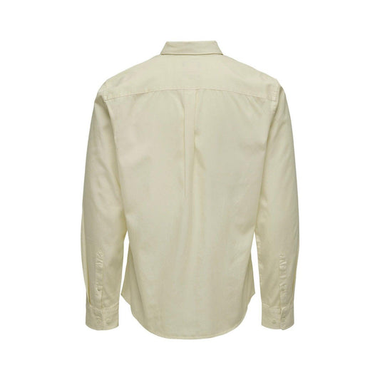 Only & Sons Chemises pour hommes - Onsty Life Reg Lyocell Btn Down Ls Shirt - Crème