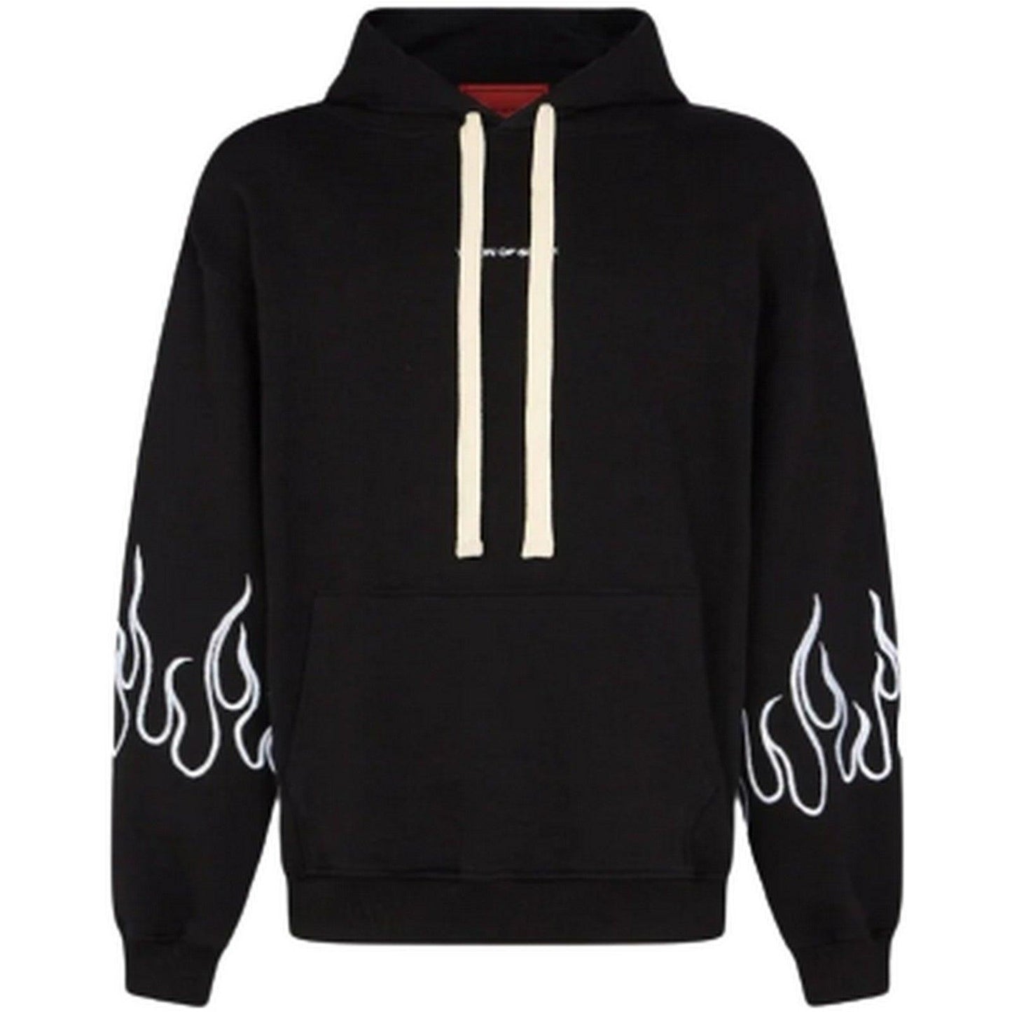 Felpe con cappuccio Uomo Vision of Super - Black Hoodie With White Embroidered Flames - Nero