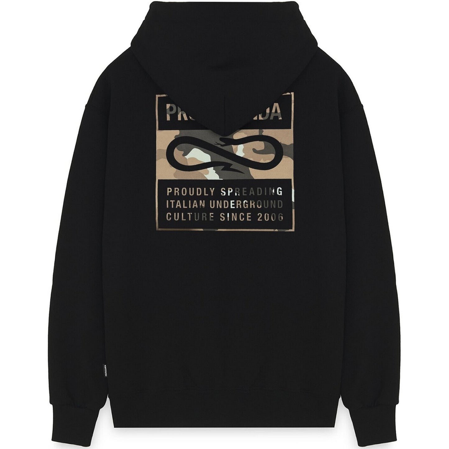Felpe con cappuccio Uomo Propaganda - Felpa Label Camo - Nero