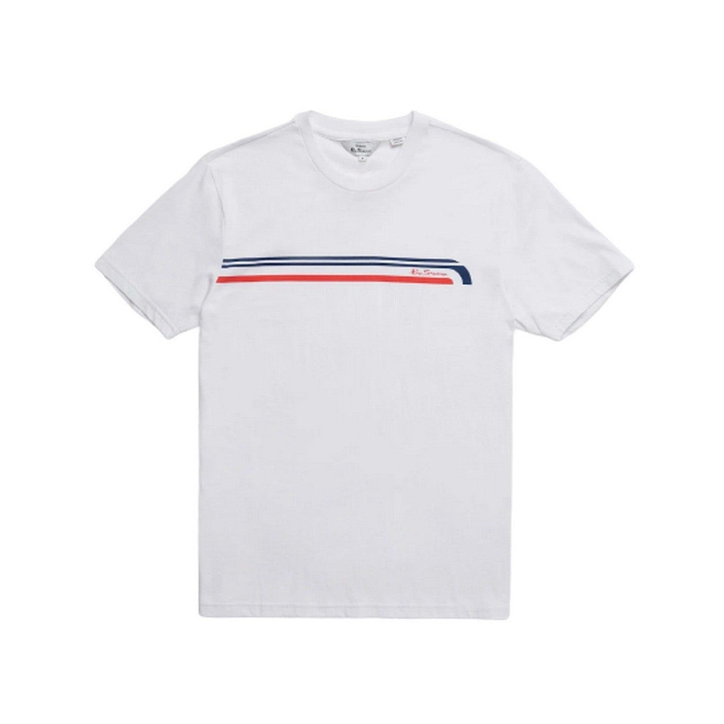 T-shirt Uomo Ben Sherman - Printed Chest Stripe Tee - Bianco