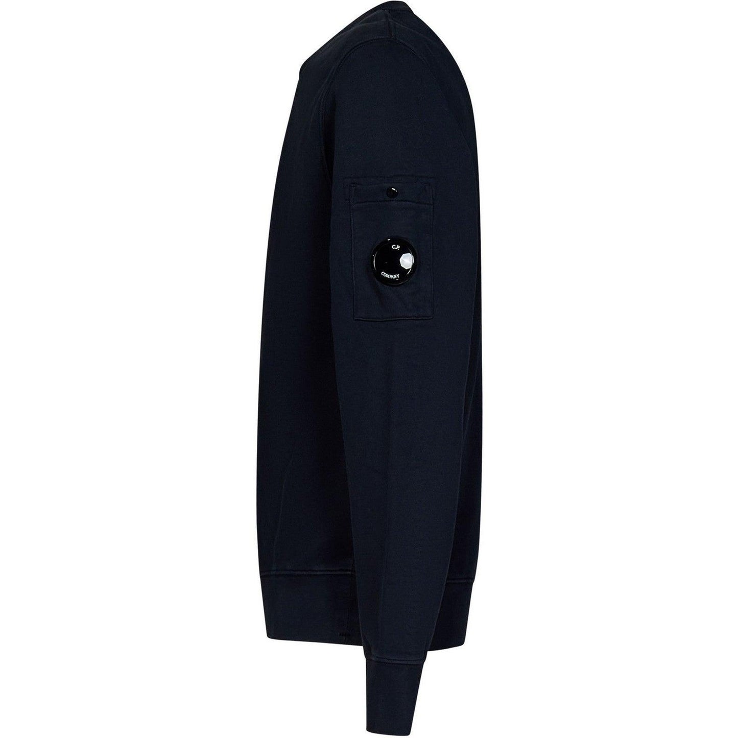 Felpe senza cappuccio Uomo C.P. Company - Brushed & Emerized Diagonal Fleece Lens Sweatshirt - Blu